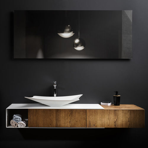 Wandhängender Waschtisch-Unterschrank - ICON - GRAZIANO RADIATORS - Eiche / modern / ohne Tür