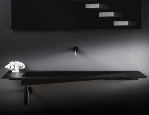 Einbauwaschbecken - BLADE - GRAZIANO RADIATORS - Edelstahl / mit integrierter Waschtischplatte / rechteckig