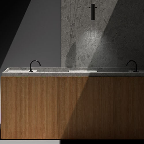 Einbauwaschbecken - A.71 - LIVING CERAMICS - Porzellan / doppelt / rechteckig