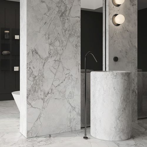 Feinsteinzeug-Steinplatte - CARRARA GREY NEW  - NABEL GROUP - für Wand / für Fußboden / für Treppenstufen