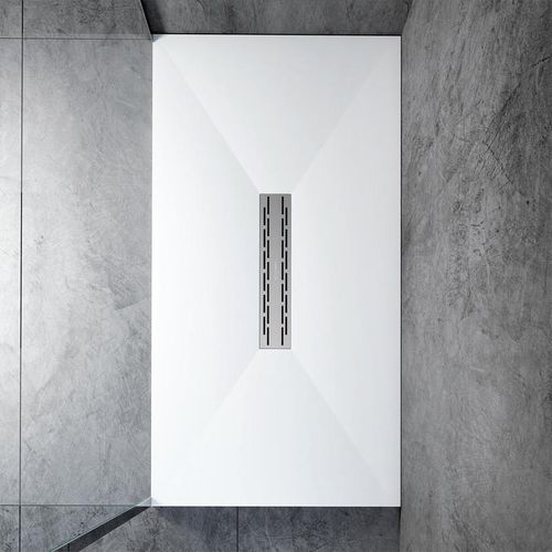 Rechteckige Duschwanne - ROCKY SOLID LUX - RELAX DESIGN - zum Aufstellen / Edelstahl / Mineralwerkstoff
