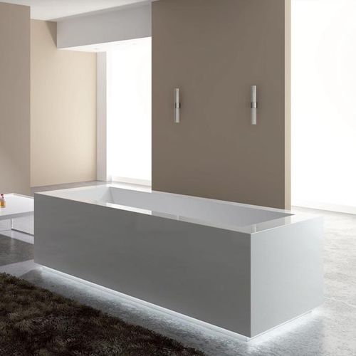 Freistehende Badewanne - QUADRISSIMA - RELAX DESIGN - Corian® / Wassermassage / für Chromotherapie