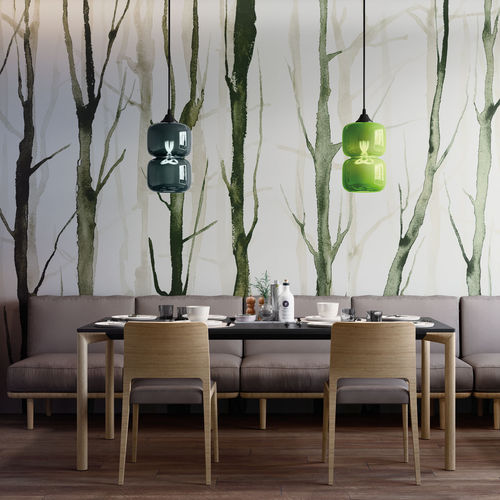Moderne Tapete - ALBERI ZEN - Tecnografica Italian Wallcoverings - Zellulosefaser / Naturmotiv / grau