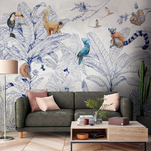 Moderne Tapete - JUNGLE CLUB - Tecnografica Italian Wallcoverings - Zellulosefaser / Vlies / Glasfaser