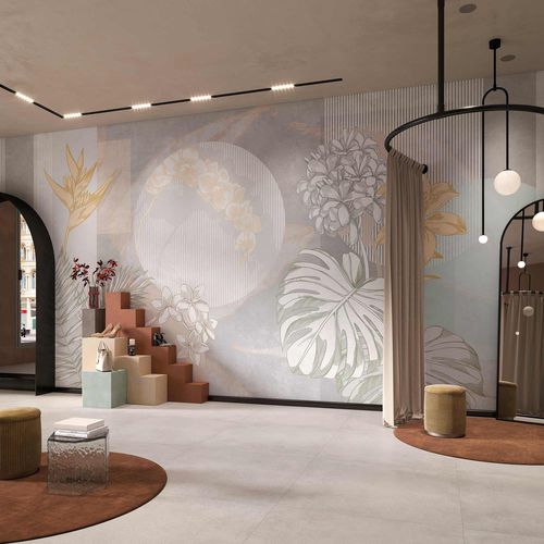 Moderne Tapete - KAUAI FLOWERS - Tecnografica Italian Wallcoverings - Zellulosefaser / Vlies / Glasfaser