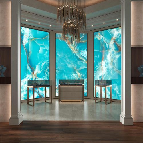 Dekorplatte für Decke - BLUE ONYX - Tecnografica Italian Wallcoverings - für Innenausbau / wandmontiert / Verkleidung