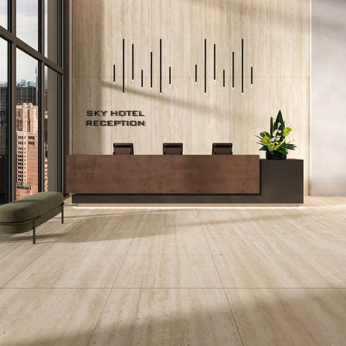 Aluminium-Bodenbelag - ULTRALIGHT : CLASSIC TRAVERTINO - Tecnografica Italian Wallcoverings - für den Innenraum / für Hotels / für Küche