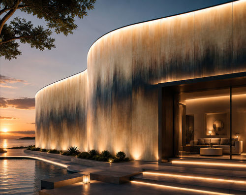 Paneel-Fassadenverkleidung - ULTRALIGHT FAÇADE: LAMIERA FIAMMATA - Tecnografica Italian Wallcoverings - Aluminium / Kehlen / vertikal