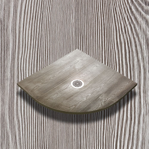 Duschwanne für Eckeinbau - DAKOTA SEMICIRCOLARE - THERMO DESIGN - zum Aufstellen / extraflach / Holz