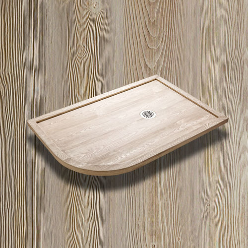 Duschwanne für Eckeinbau - DAKOTA SEMICIRCOLARE BORDATO - THERMO DESIGN - zum Aufstellen / extraflach / Holz