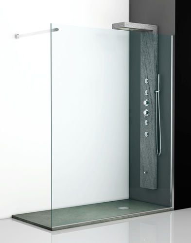 Festinstallierte Duschwand - SME-FG - THERMO DESIGN - rechteckig / für Eckeinbau / Hartglas