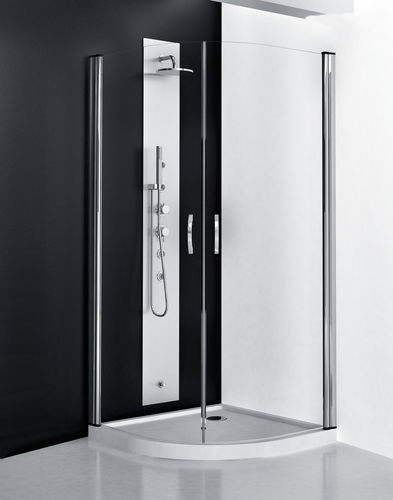 Einflügelige Duschwand - ZAF-PPS - THERMO DESIGN - gebogen / für Eckeinbau / Hartglas