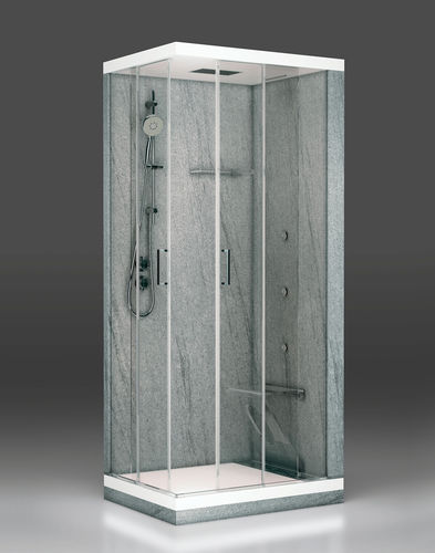 Glas-Duschkabine - 75-100 - THERMO DESIGN - mit Schiebetür / rechteckig / für Chromotherapie