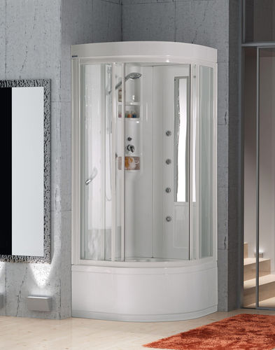 Glas-Duschkabine - ALGARVE - THERMO DESIGN - mit Schiebetür / für Eckeinbau / für Chromotherapie