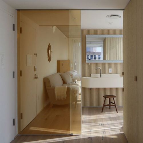 Tür für Innenbereich - FRAMELESS - CARVART - Glas / Aluminium / Schiebe