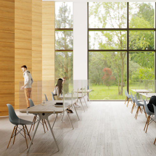 Tisch-Bürotrennwand - WORKSTATIONS - CARVART - Glas / Magnet