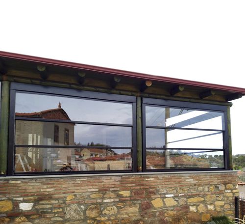 Aluminiumfenster - VERTICAL OPENING CLOSING SYSTEM - BKS balcony glazing systems - Fall / mit Doppelverglasung / zweiflügelig