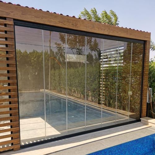 Glasfaltwand - TERRACE GLAZING SYSTEM WITHOUT THRESHOLD - BKS balcony glazing systems - Aluminium / dreiflügelig / zweiflügelig