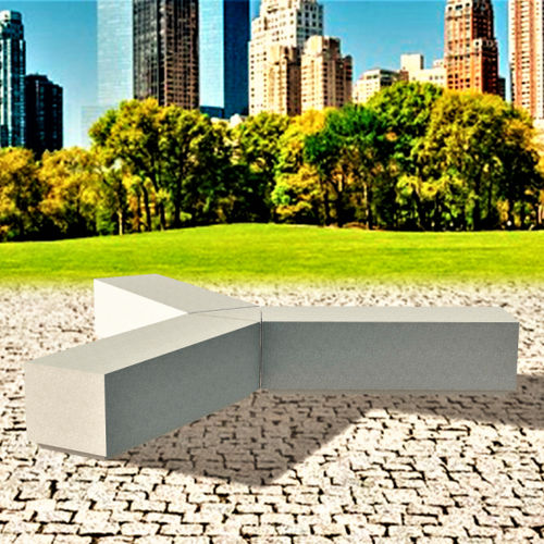 Moderne Bank für den öffentlichen Raum - DYNAMICS - Mago Urban - Holz / Beton / mit Rückenlehne