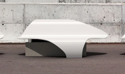 Moderne Bank für den öffentlichen Raum - GAVIOTAS - Mago Urban - Beton / glasfaserverstärkter Beton / mit Rückenlehne