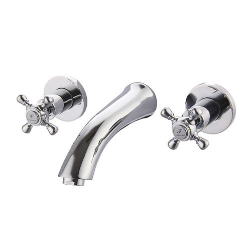 Zweigriffmischer für Waschtisch - 98429 - WITH2 ANTIGONA - Grifería Clever - Einbau / verchromter Messing / für Badezimmer