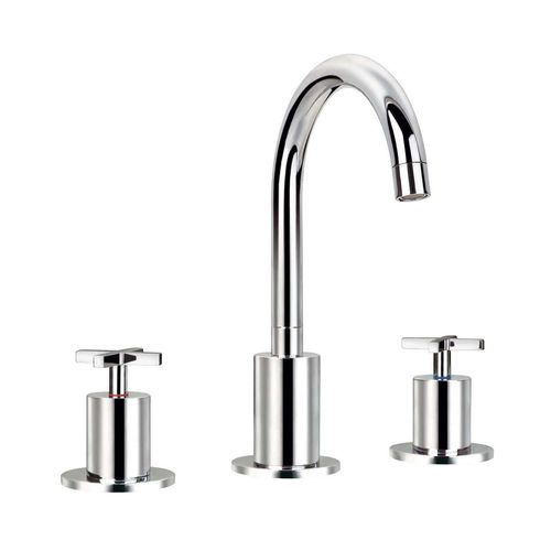 Zweigriffmischer für Waschtisch - 97006 - WITH2 MOREA - Grifería Clever - Aufsatz / verchromter Messing / für Badezimmer