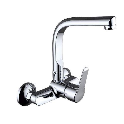 Wandmontierter Einhebelmischer - 99849 - S12 ELEGANCE - Grifería Clever - verchromter Messing / für Küche / 2-Loch
