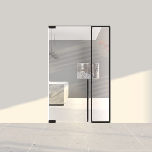Tür für Innenbereich - SINGLE + - PortaPivot - Glas / drehend / modern