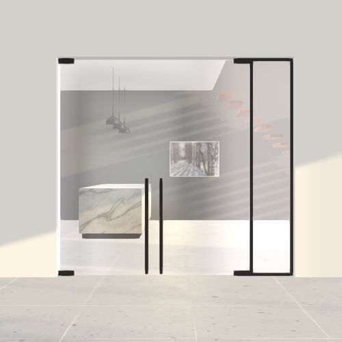 Zweiflügelige Tür - PortaPivot - für Innenbereich / Glas / drehend