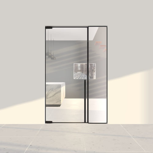 Tür für Innenbereich - MINI-MAX - SINGLE + - PortaPivot - anodisiertes Aluminium / drehend / modern