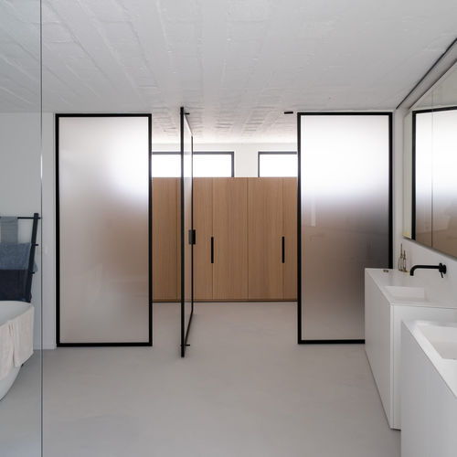 Tür mit 2 feststehenden Seitenteilen - 5730 - SINGLE + - PortaPivot - für Innenbereich / anodisiertes Aluminium / drehend