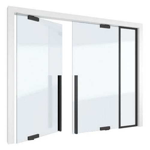 Zweiflügelige Tür - PortaPivot - für Innenbereich / Glas / drehend