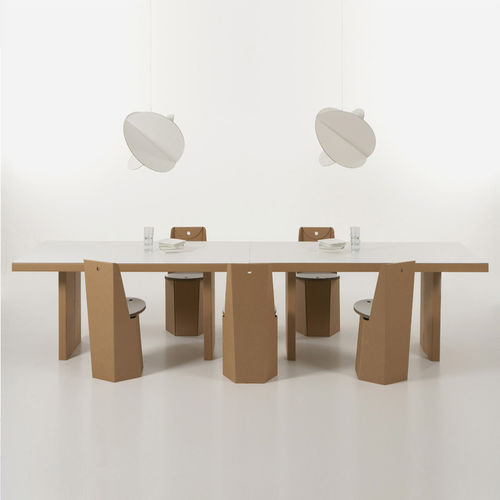 Moderner Besprechungstisch - ATLANTE - Kubedesign - Holz / Karton / rechteckig