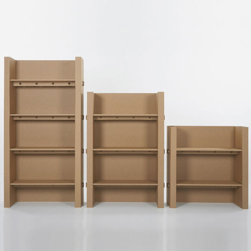 Modernes Bücherregal - URANIA - Kubedesign - für Gewerbegebrauch / Karton