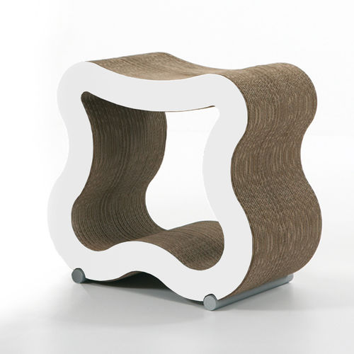 Moderner Hocker - SGAS - Kubedesign - Gestell aus Karton / mit Stauraum / schwarz