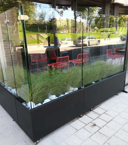 Moderner Paravent - Casablanca 607 - Van Hoof - Glas / thermolackiertes Aluminium / für Restaurants