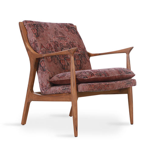 Moderner Sessel - CRAFF - ALANKARAM - Leder / Stoff / Holz