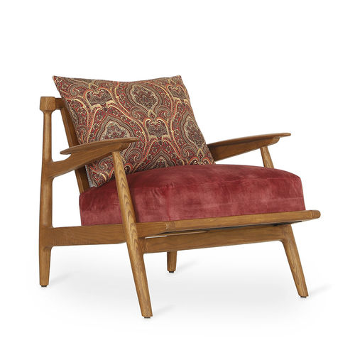 Moderner Sessel - OBALO - ALANKARAM - Schaumstoff / Stoff / Holz