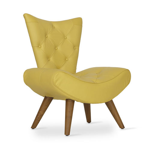 Moderner Sessel - PAPAKI - ALANKARAM - Stoff / gelb / für Wohnzimmer