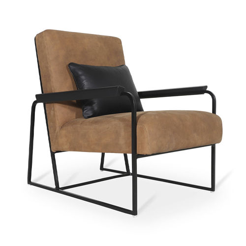 Moderner Sessel - TUBLI - ALANKARAM - Stoff / Metall / braun