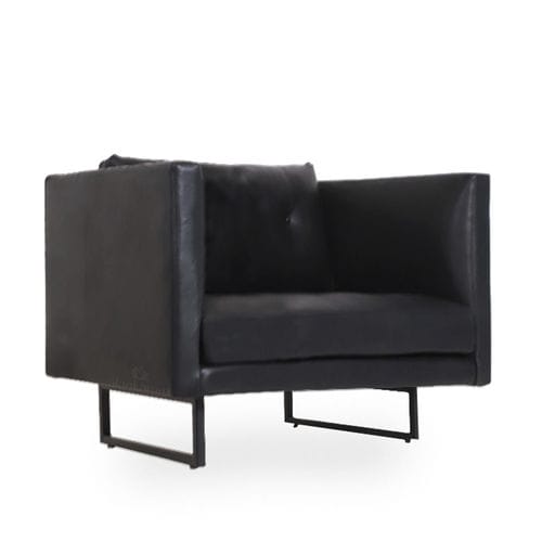Modernes Sofa - GIZA - ALANKARAM - Leder / Metall / mit Armlehnen
