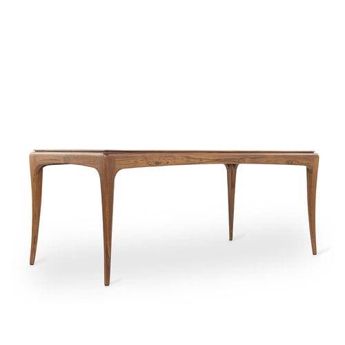 Moderner Esstisch - CORBAT - ALANKARAM - Holz / Gestell aus Teakholz / gebogen