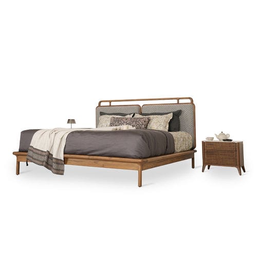 Doppelbett - ARMONIA - ALANKARAM - modern / Kopfteil / Teakholz