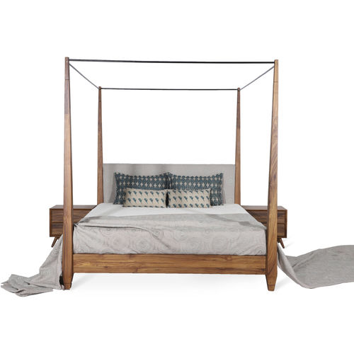 Doppelbett - DRITTO - ALANKARAM - modern / Kopfteil / Teakholz