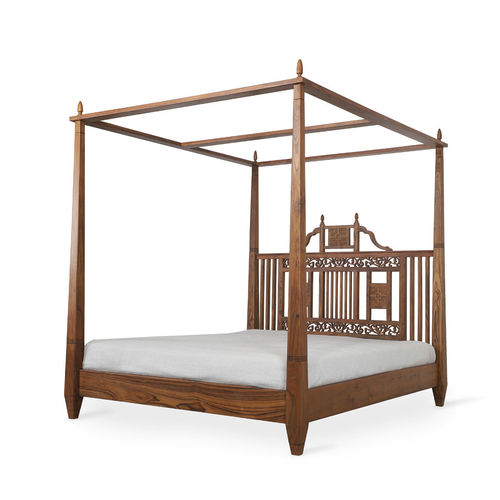 Doppelbett - KINGI - ALANKARAM - modern / Teakholz / weiß