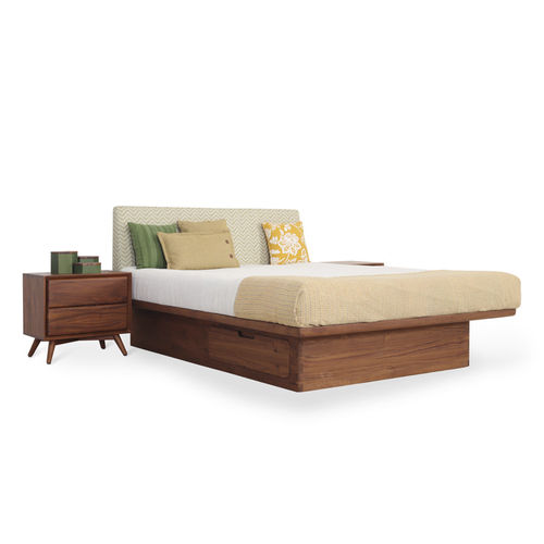 Doppelbett - KORYTO - ALANKARAM - modern / Kopfteil / mit integriertem Stauraum