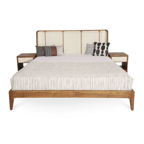 Doppelbett - UWAY - ALANKARAM - modern / Kopfteil / Teakholz
