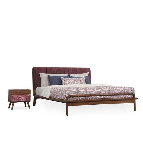 Doppelbett - KOLO - ALANKARAM - modern / Kopfteil / Teakholz