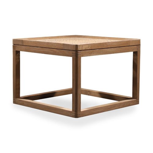 Moderner Beistelltisch - DOBOL - ALANKARAM - Teakholz / Natureiche / Rattan