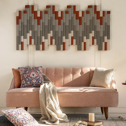 Modernes Sofa - KUKUH - ALANKARAM - Stoff / mit Armlehnen / mit Kissen